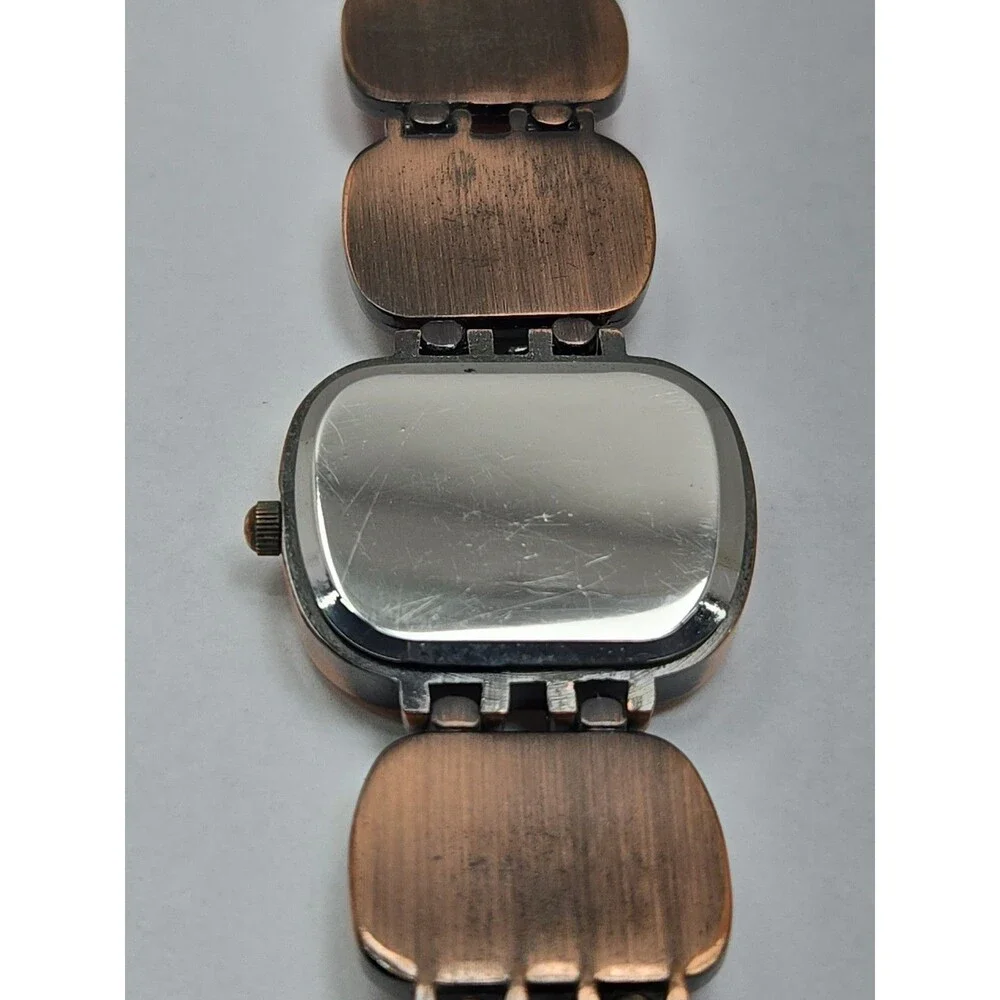 Womens Geneva Quartz Copper Tone Multicolor Cabochon Bracelet Watch New Battery
